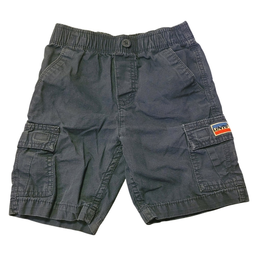 Levi Strauss Co Boys Cargo Shorts Blue Youth 6 Elastic Waist Kid Children Sunmer